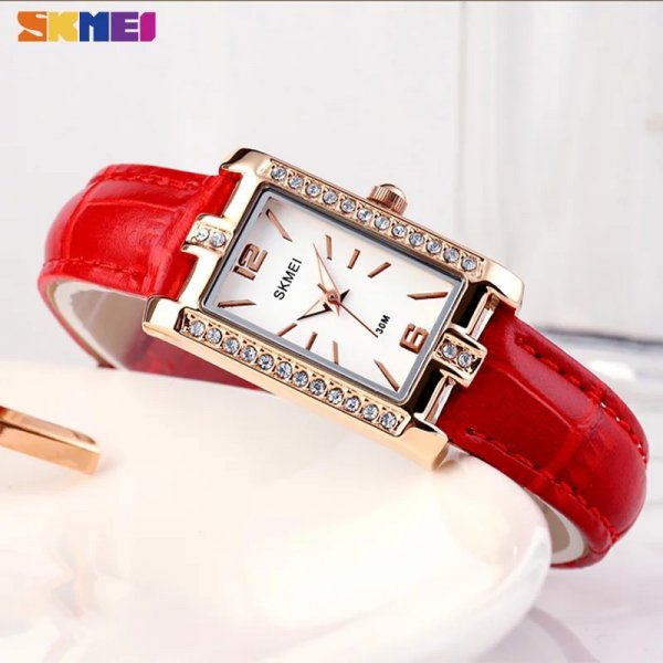 Đồng hồ kim nữ dây da đeo tay Skmei 6911 Quartz chống thấm nước - Bảo hành  03 tháng (đỏ) - 99,000 | Sanhangre