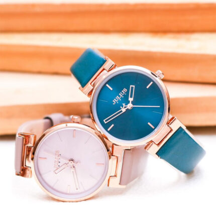 Đồng hồ nữ Julius JA-1271 dây da mặt nhẹ nhàng