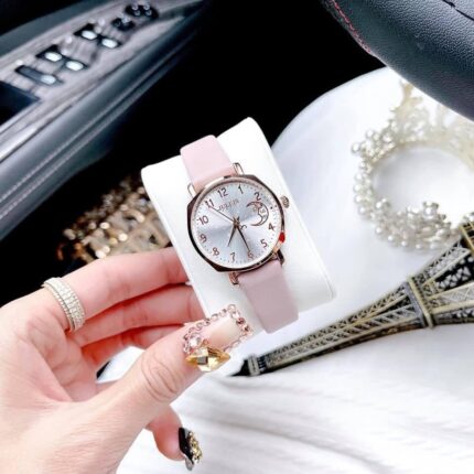 Đồng hồ nữ Julius JA-1211 dây da có lịch ngày