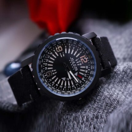 Đồng hồ nam Julius JAH-111 dây da có lịch ngày
