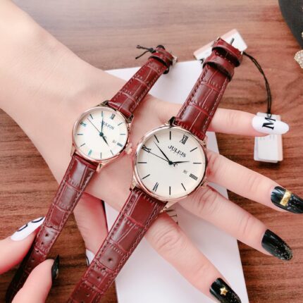 Đồng hồ đôi Julius JA-1328 dây da