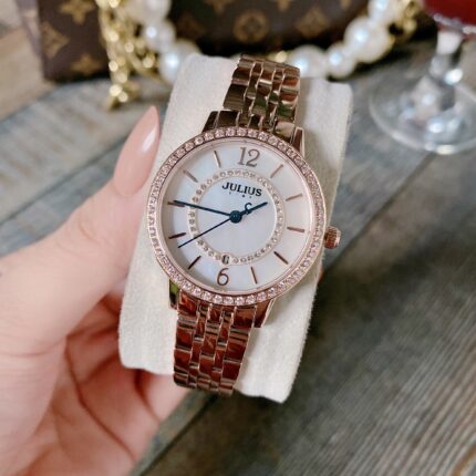 Đồng hồ nữ Julius Star JS-051 dây thép viền đính đá tinh xảo