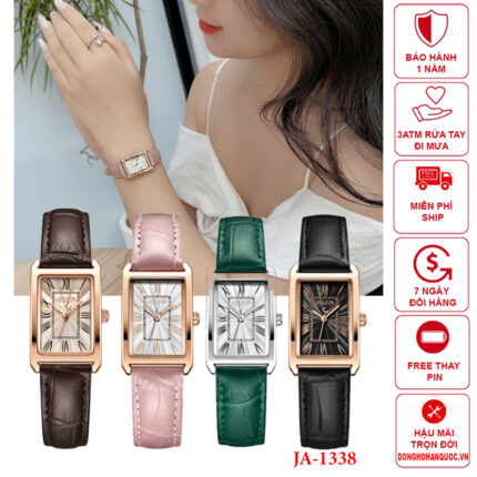 Đồng hồ nữ Julius JA-1338 dây da mặt chữ nhật