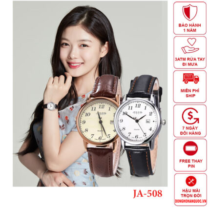 Đồng hồ nữ Julius JA-508 dây da có lịch ngày