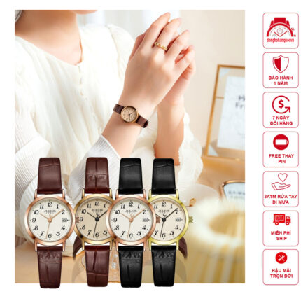 Đồng hồ nữ Julius JA-1404 dây da có lịch ngày