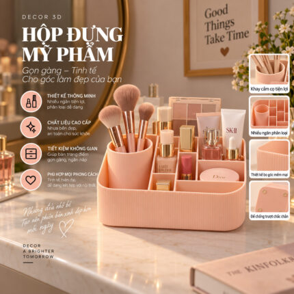 Kệ Mỹ Phẩm Modular Lắp Ghép In 3D Tổ Chức Bàn Trang Điểm
