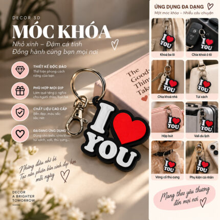 Móc Khóa I Love You In 3D Quà Tặng Người Yêu